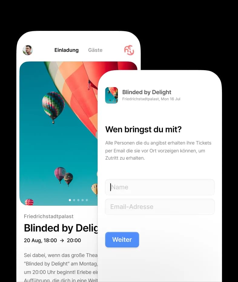 Digitale Einladung mit Rückmeldung Preview